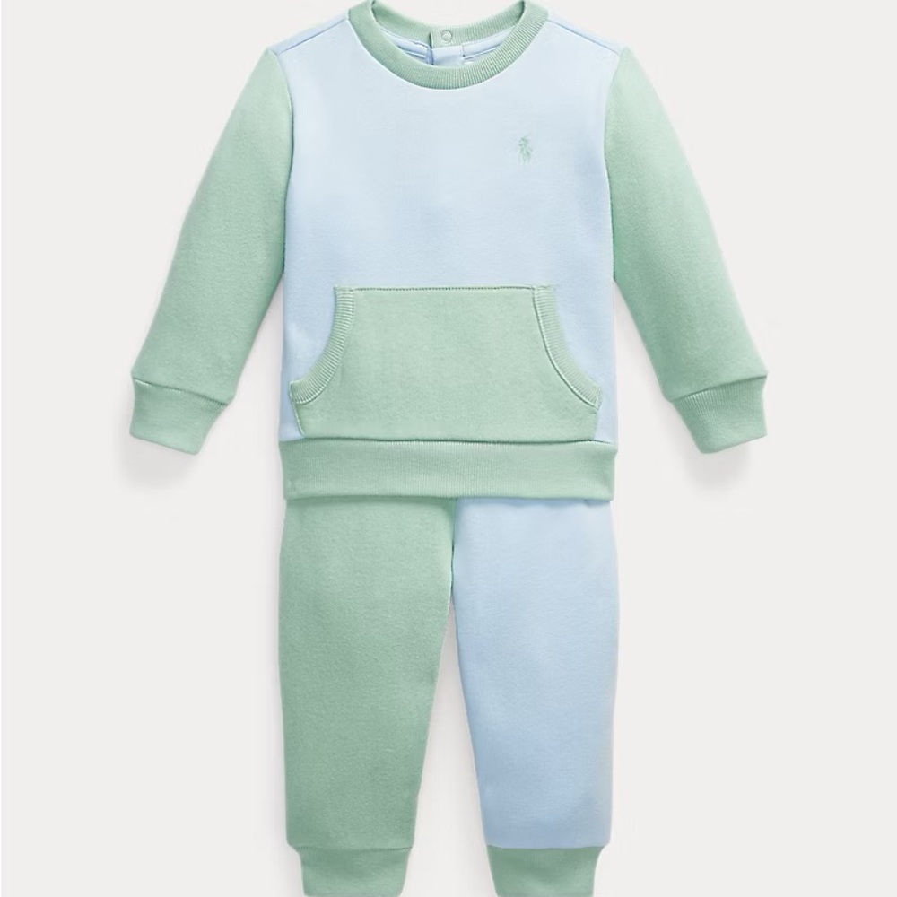 Ralph Lauren Color Block Fleece Sweatshirt and Jogging Pant Set